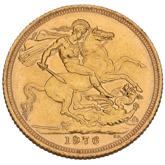 22ct Gold Queen Elizabeth II Full Sovereign Coin 1976