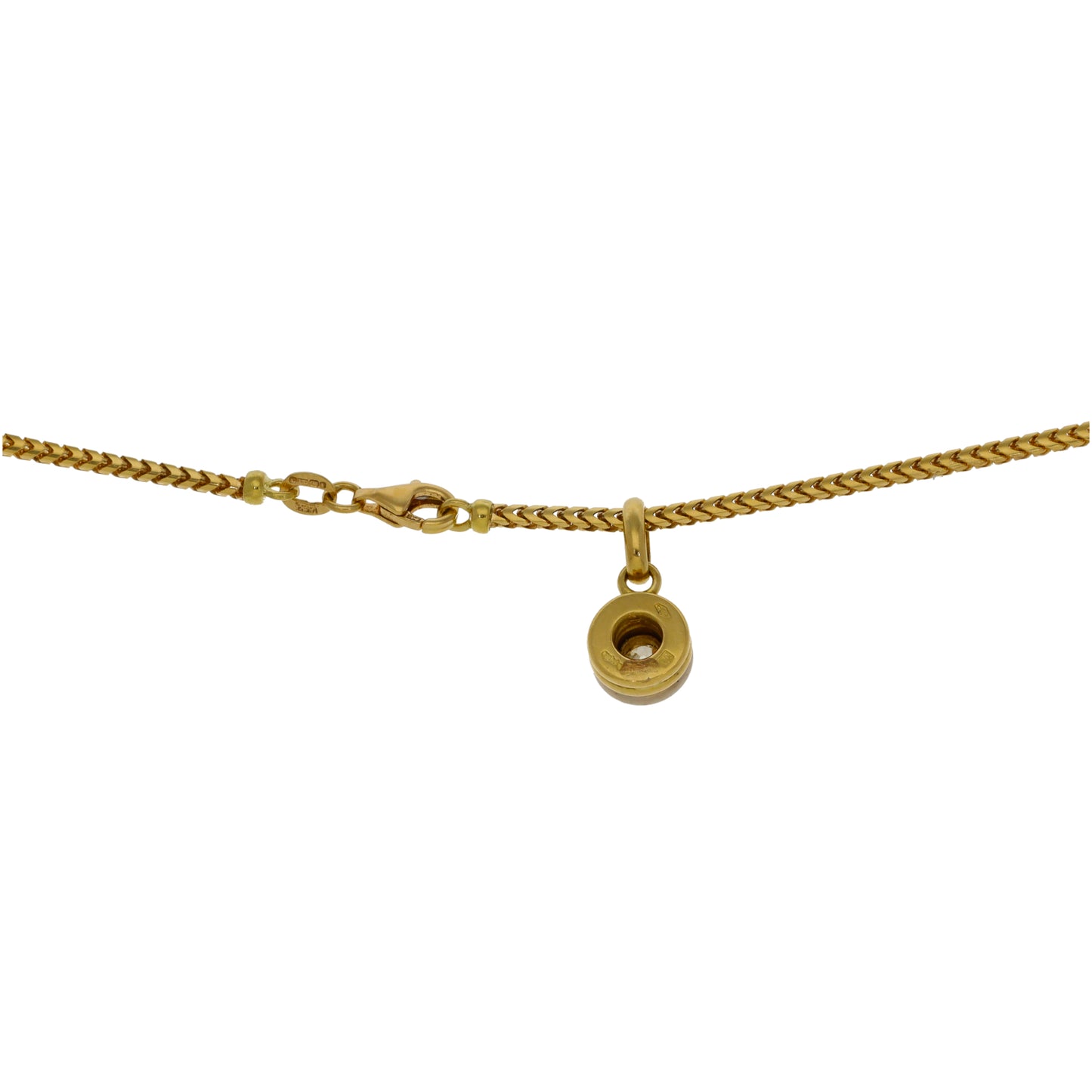 18ct Gold 0.20ct Diamond Solitaire Pendant With Chain