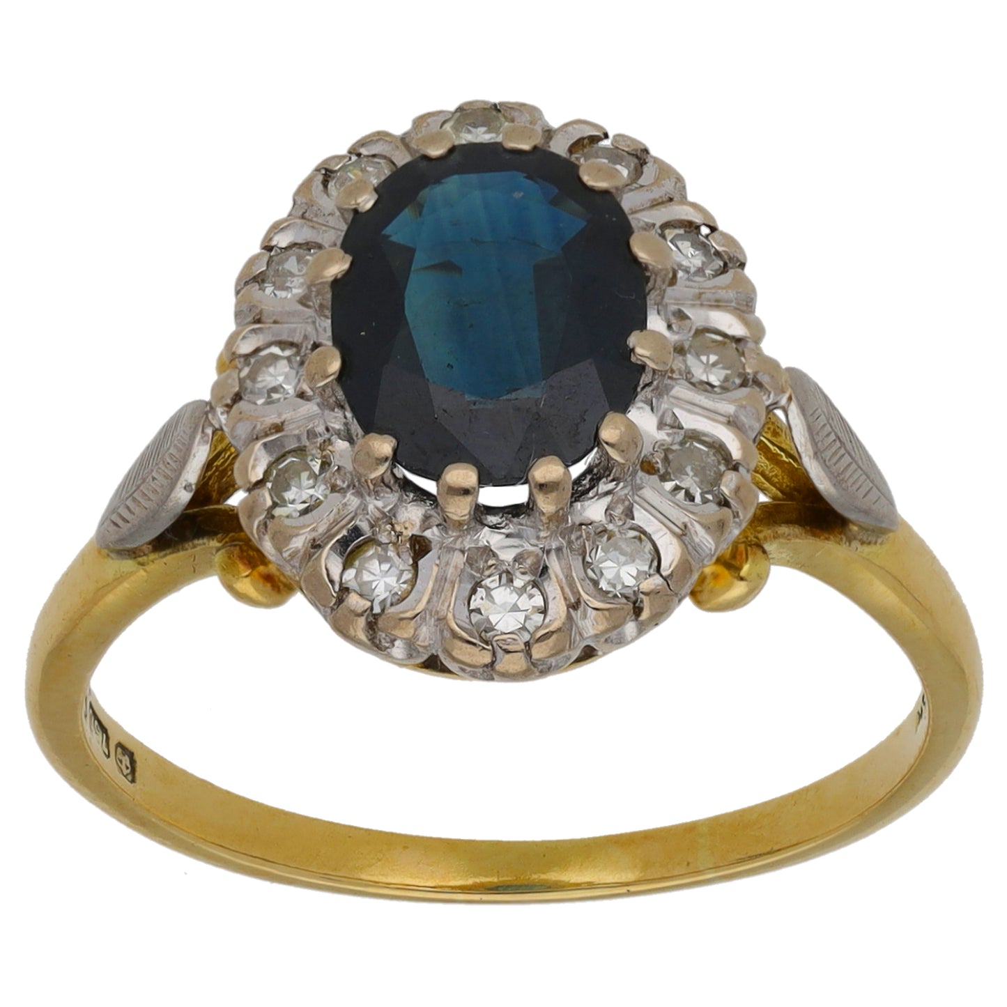 18ct Gold 0.24ct Diamond & Sapphire Dress/Cocktail Ring Size Q
