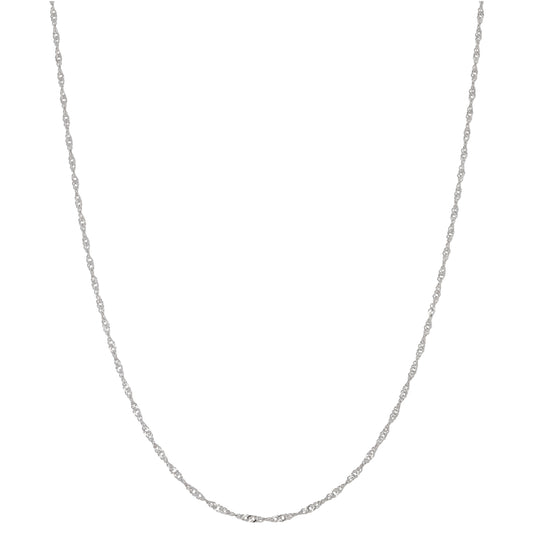 New 9ct White Gold Twist Curb Chain 20''