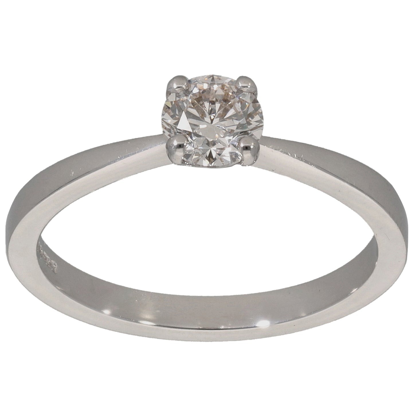 18ct White Gold 0.40ct Diamond Solitaire Ring Size L