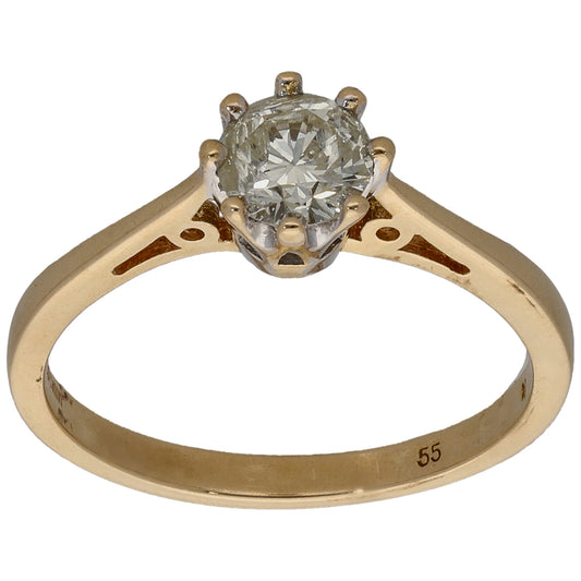 18ct Gold 0.55ct Diamond Solitaire Ring Size N