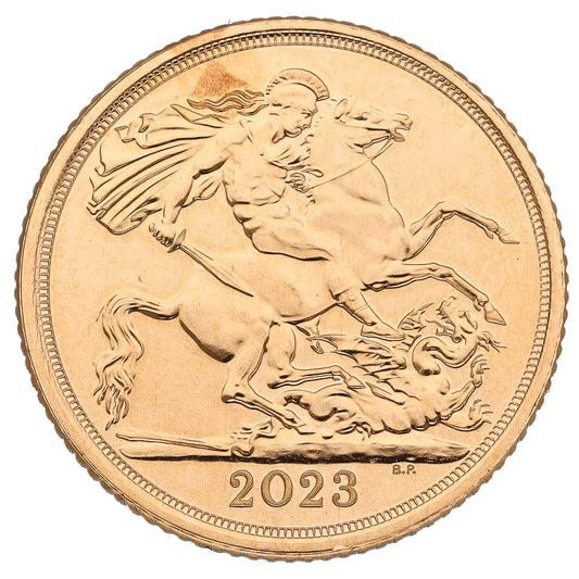 22ct Gold King Charles III Half Sovereign Coin 2023