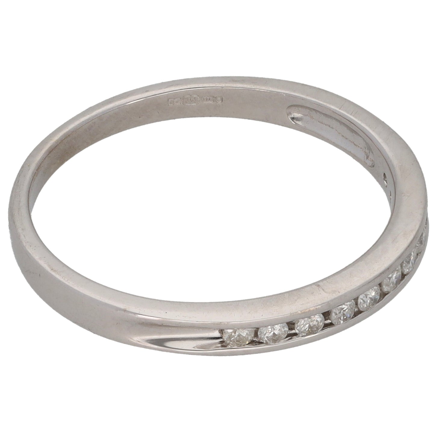 9ct White Gold 0.15ct Diamond Half Eternity Ring Size N
