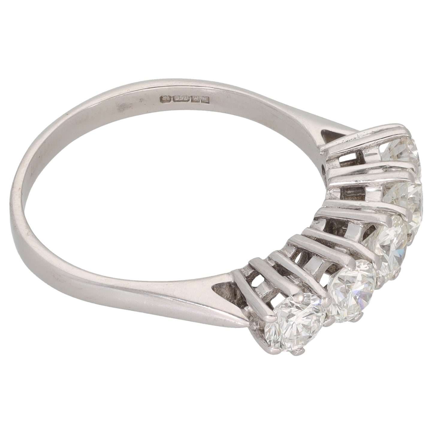 18ct White Gold 1.65ct Diamond Half Eternity Ring Size R