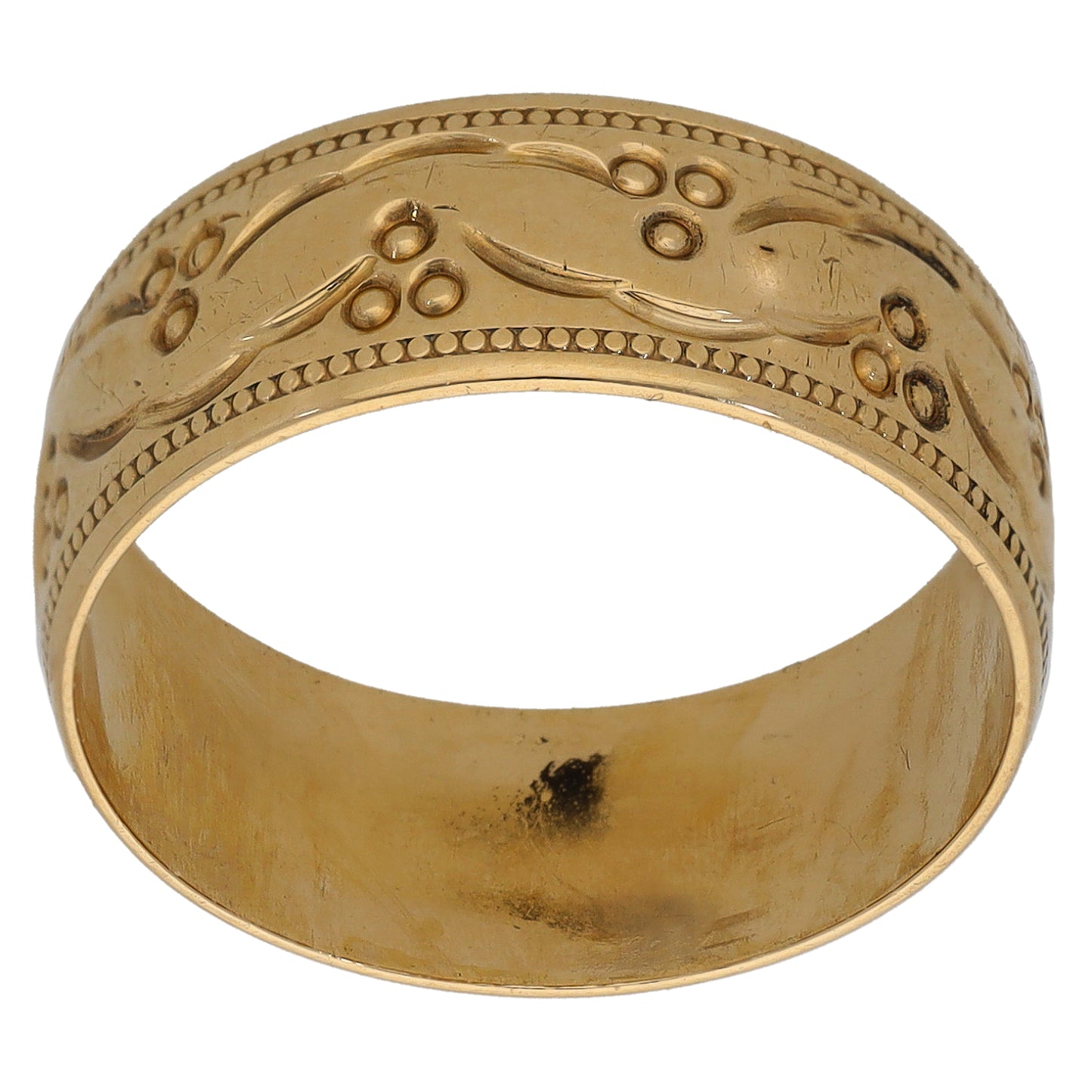 9ct Gold Patterned Wedding Ring Size O
