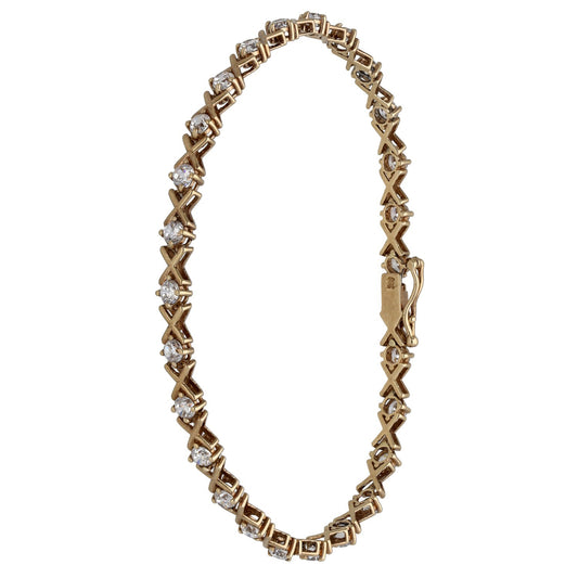 9ct Gold Cubic Zirconia Hugs & Kisses Bracelet