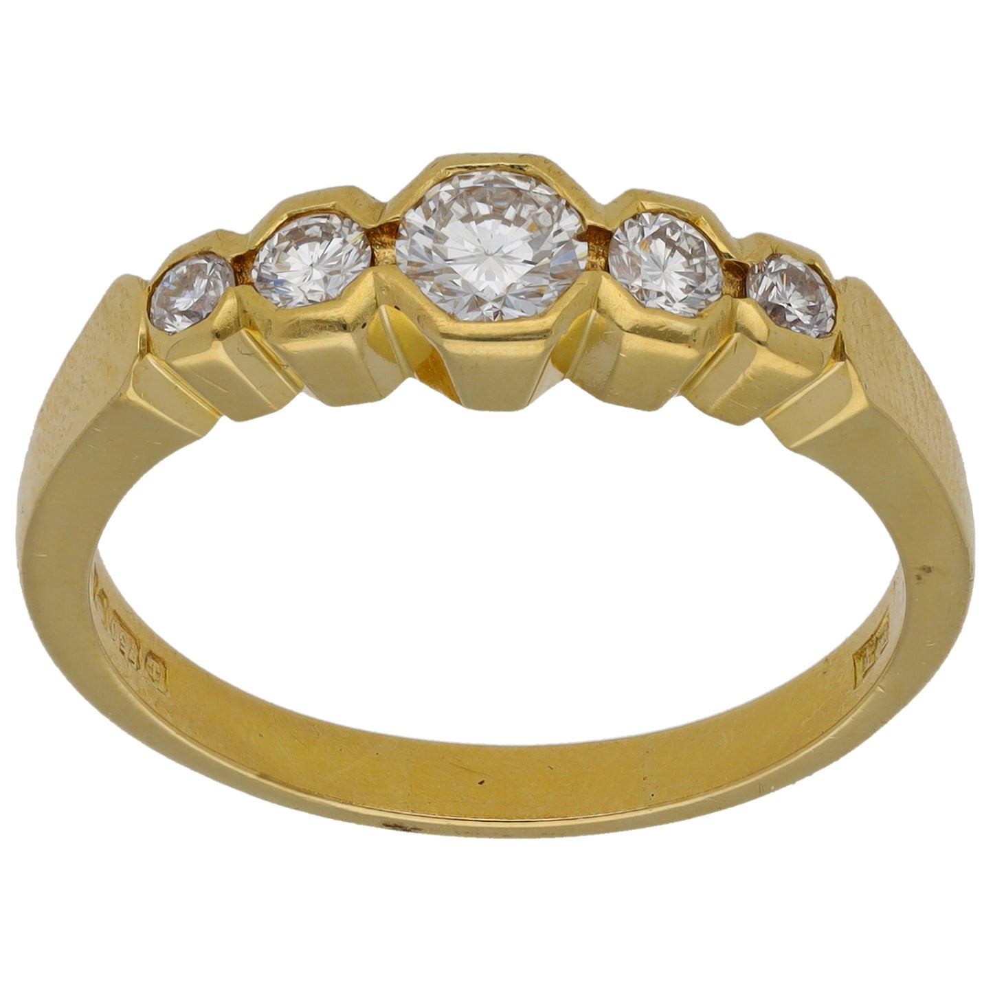 18ct Gold 0.63ct Diamond Half Eternity Ring Size R