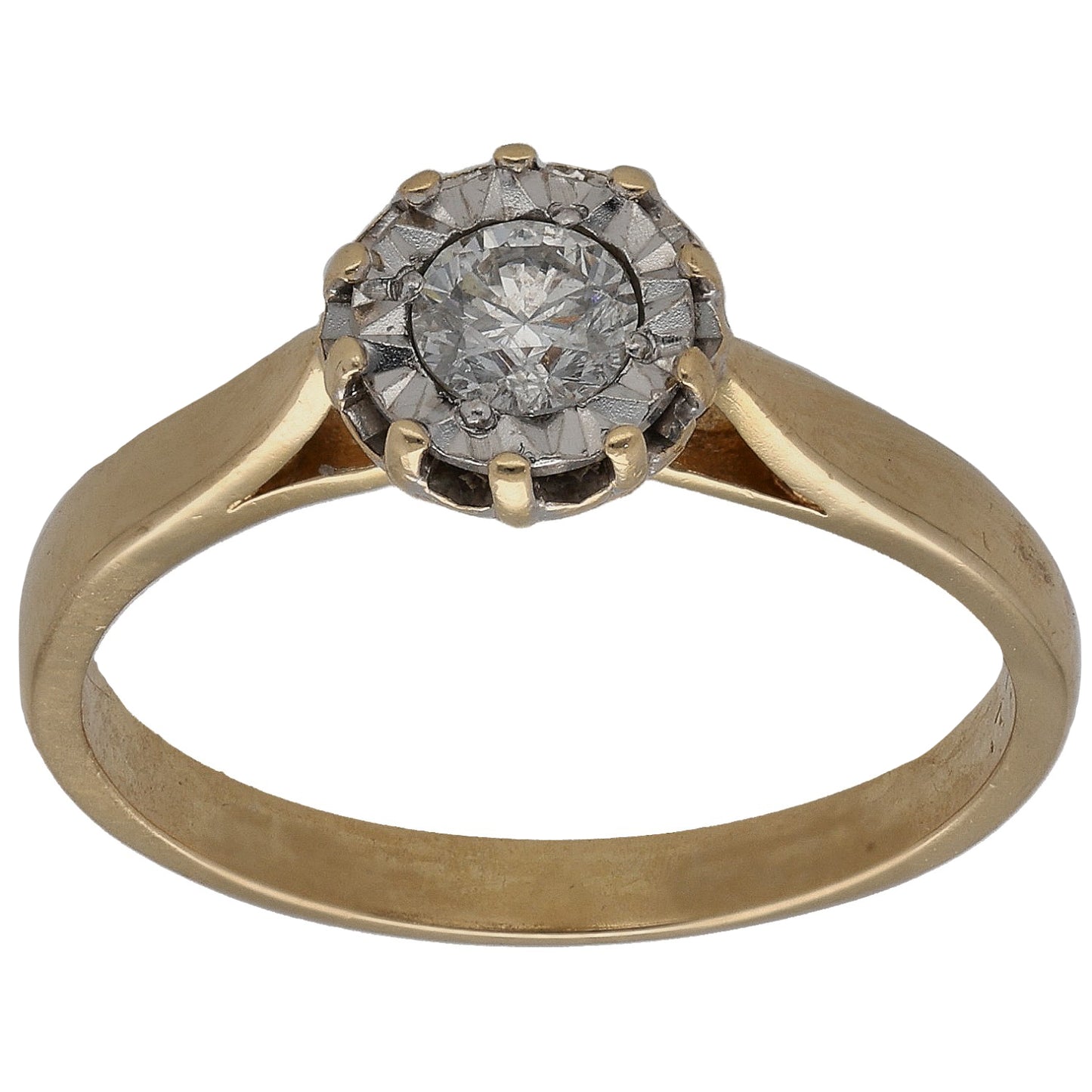 18ct Gold 0.30ct Diamond Solitaire Ring Size O