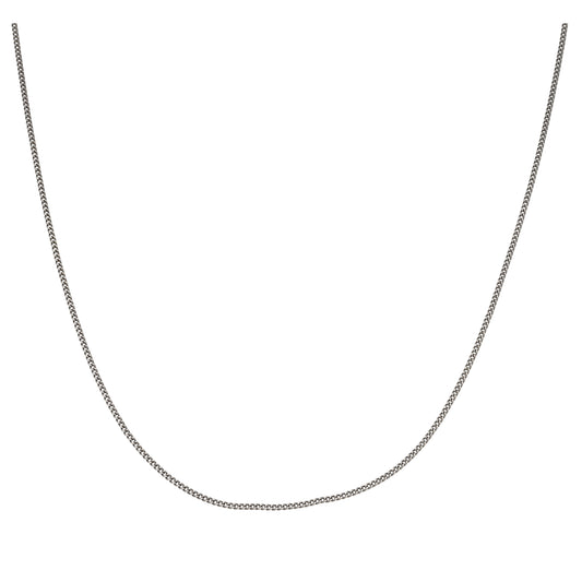 18ct White Gold Curb Chain 18"