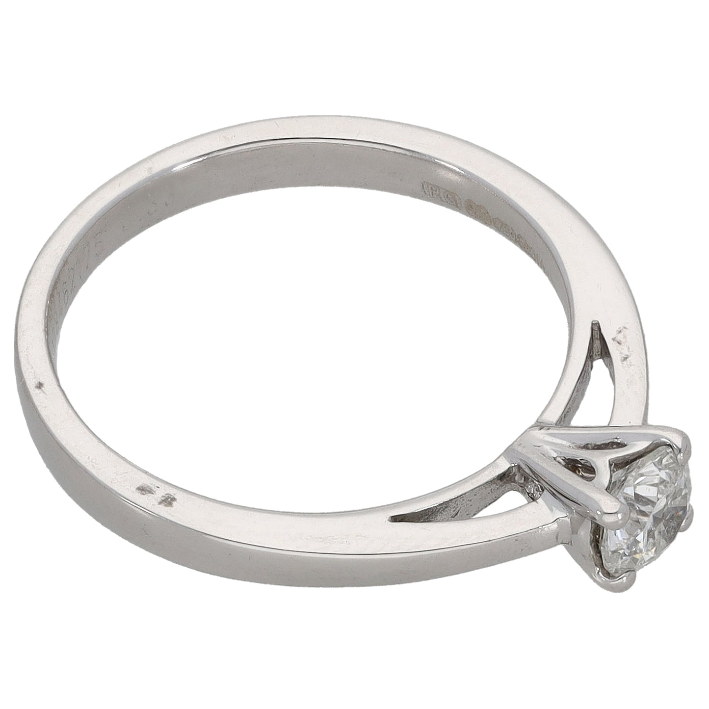 18ct White Gold 0.33ct Diamond Solitaire Ring Size K