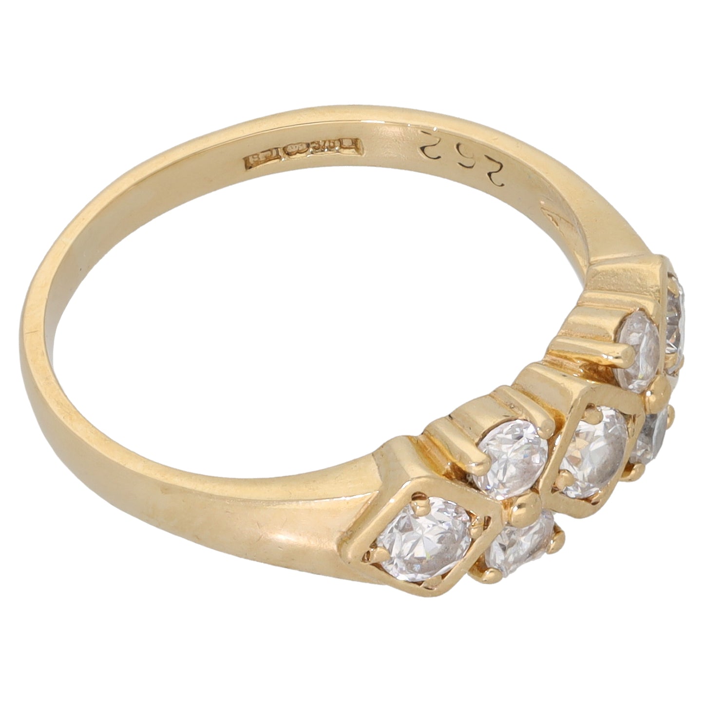 9ct Gold Cubic Zirconia Dress/Cocktail Ring Size P