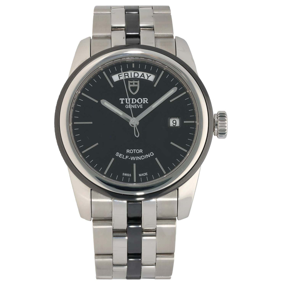 Tudor Glamour Day-Date 56010 39mm Stainless Steel Watch