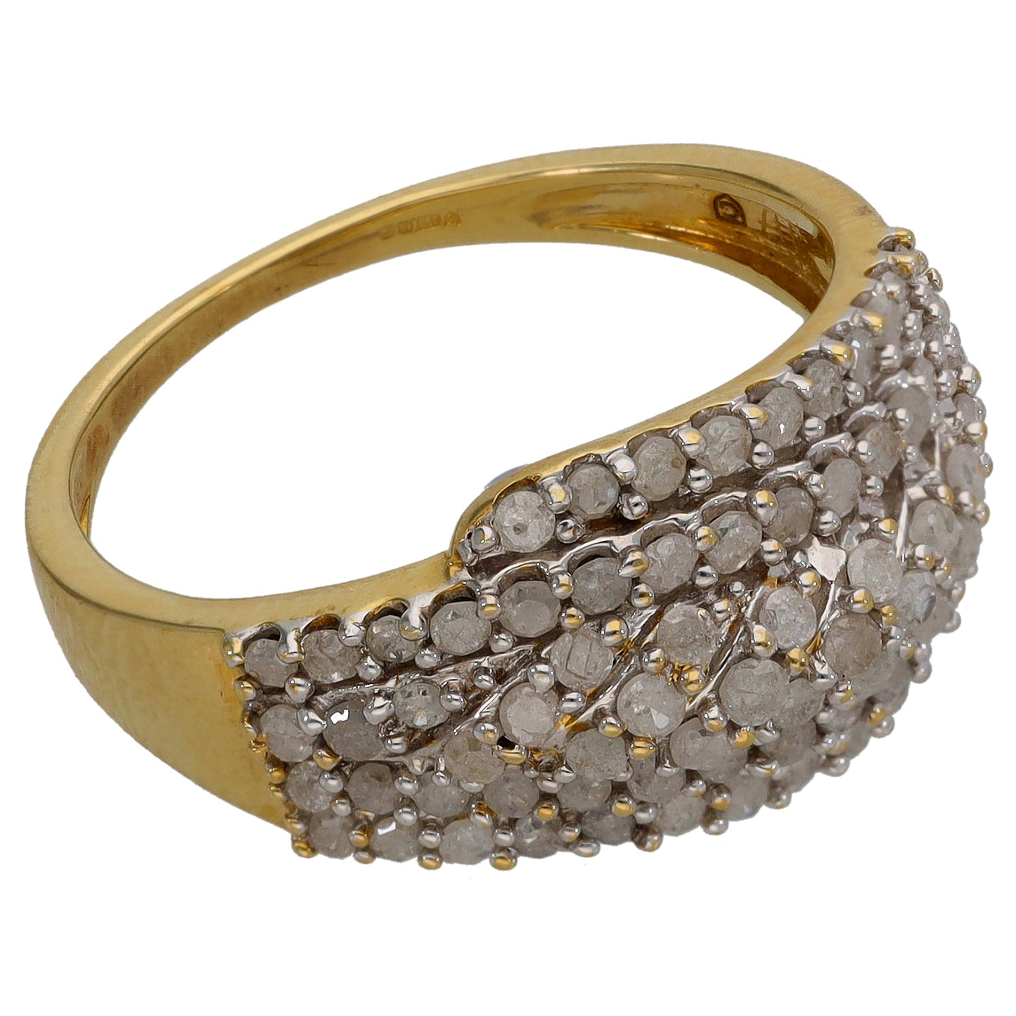 9ct Gold 0.74ct Diamond Dress/Cocktail Ring Size Q