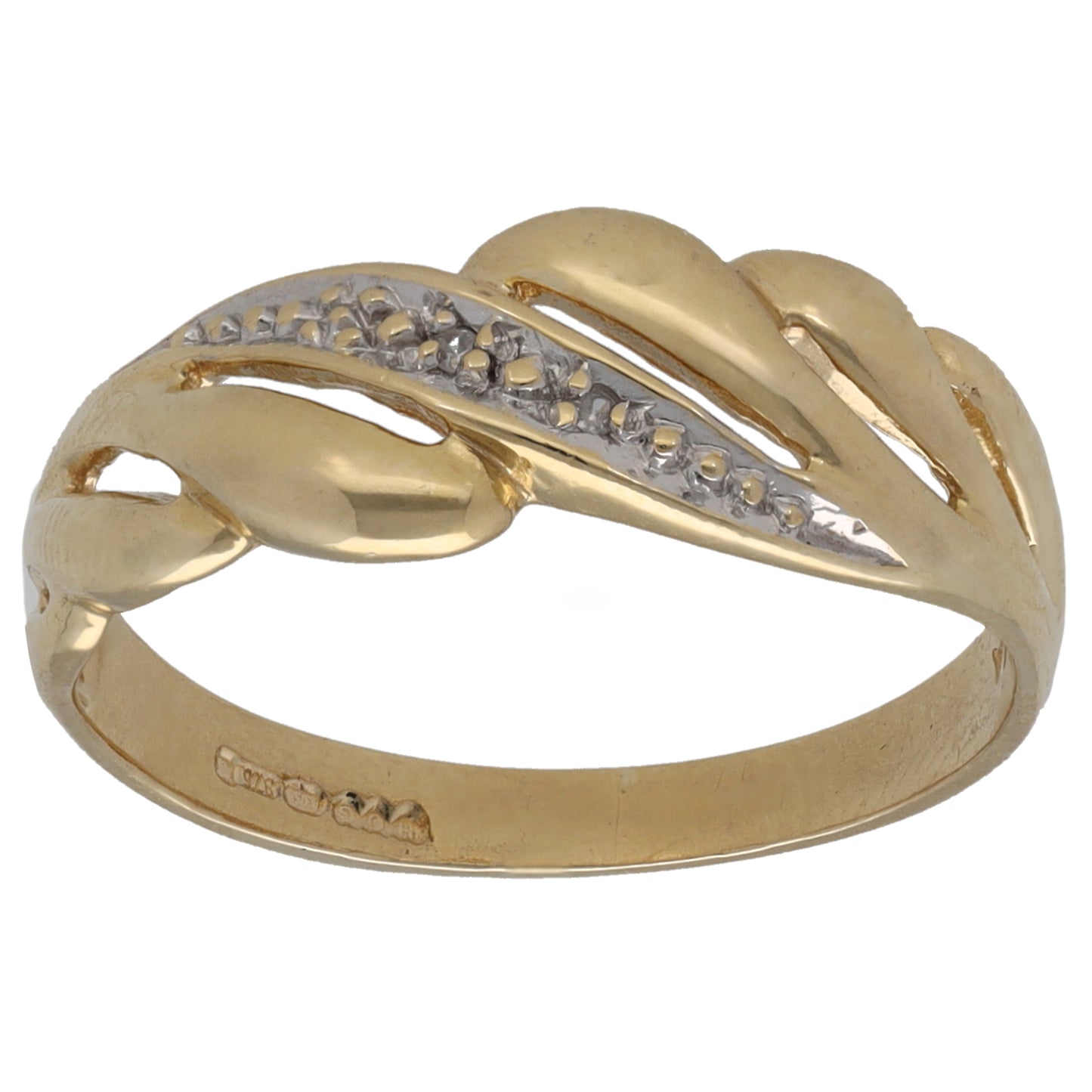 9ct Gold 0.01ct Diamond Alternative Ring Size M