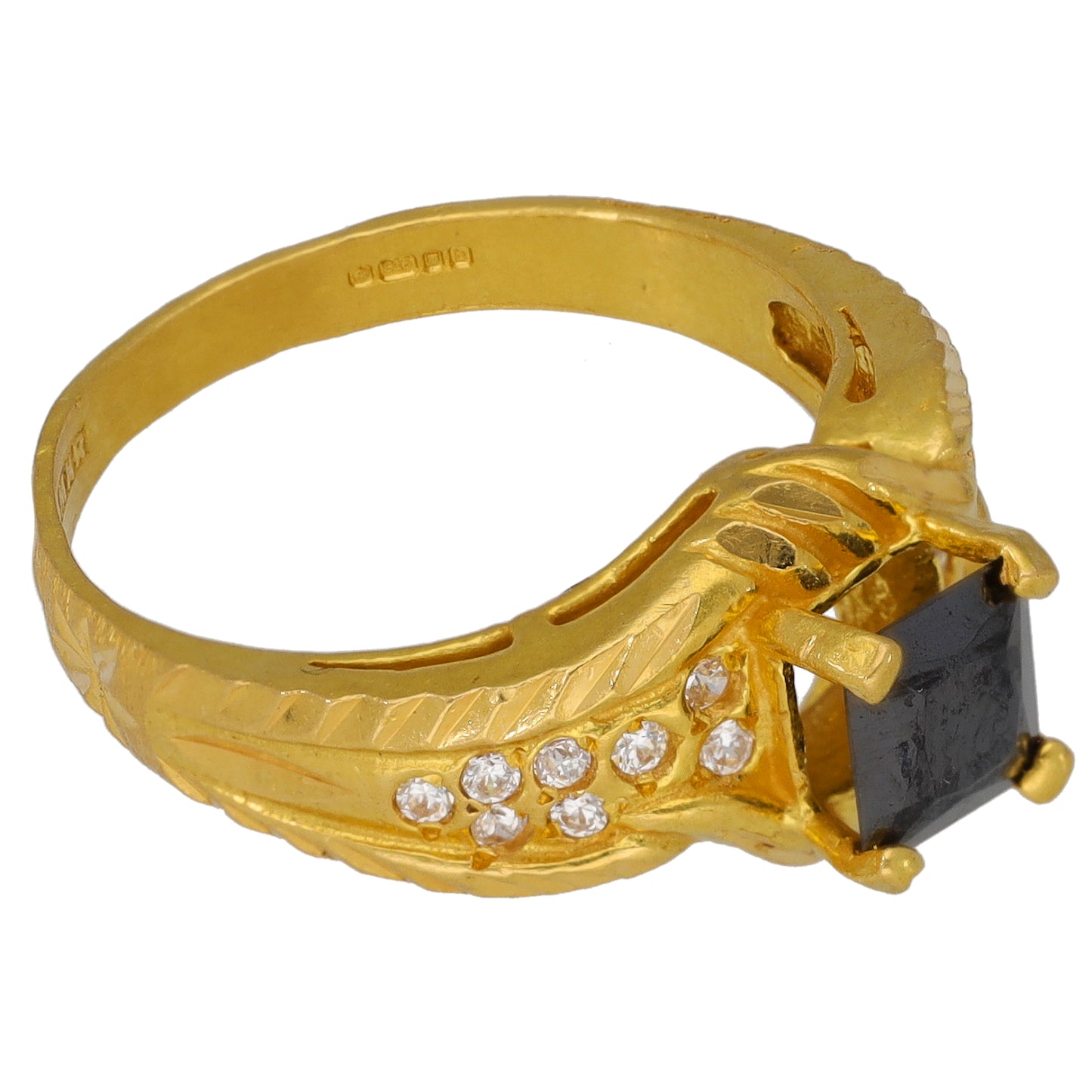 22ct Gold Imitation Gems Dress/Cocktail Ring Size N