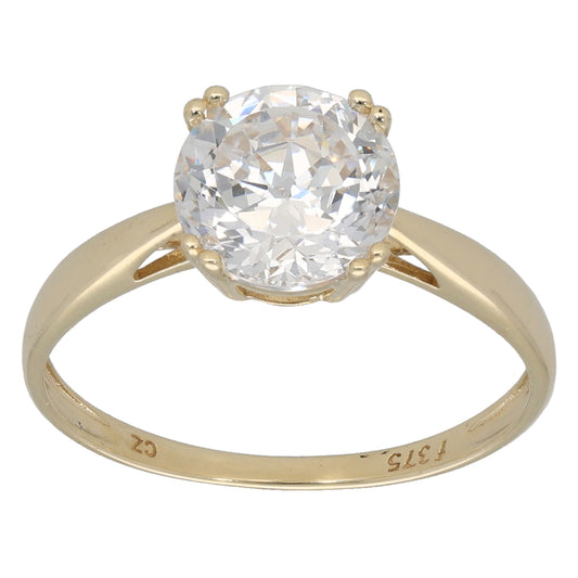 9ct Gold Cubic Zirconia Single Stone Ring Size O