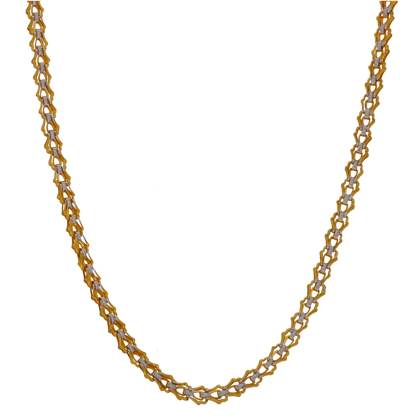 22ct Bicolour Gold Fancy Necklace 18"