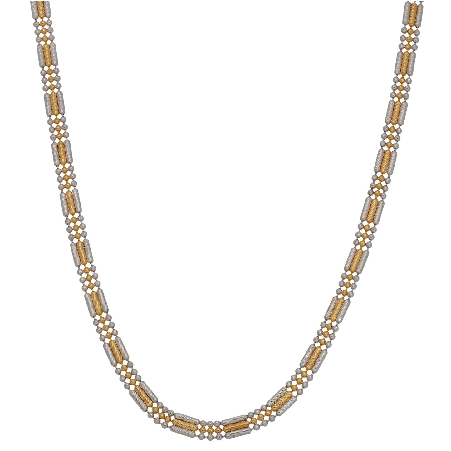 22ct Bi-Colour Gold Fancy Necklace 18"