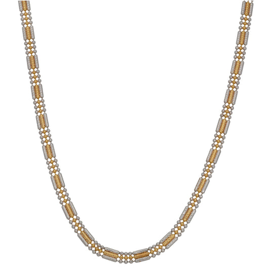 22ct Bi-Colour Gold Fancy Necklace 18"