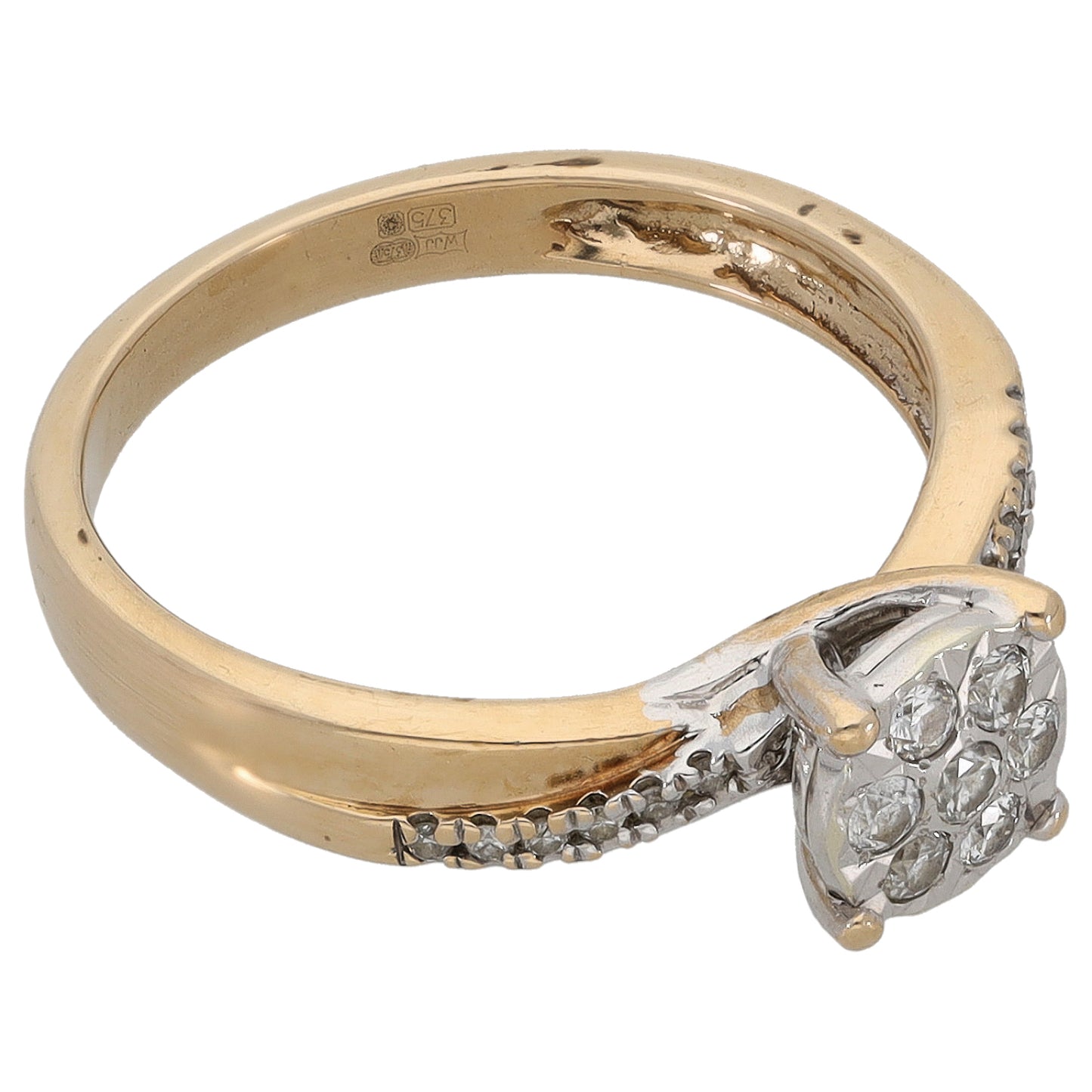 9ct Gold 0.20ct Diamond Dress/Cocktail Ring Size L