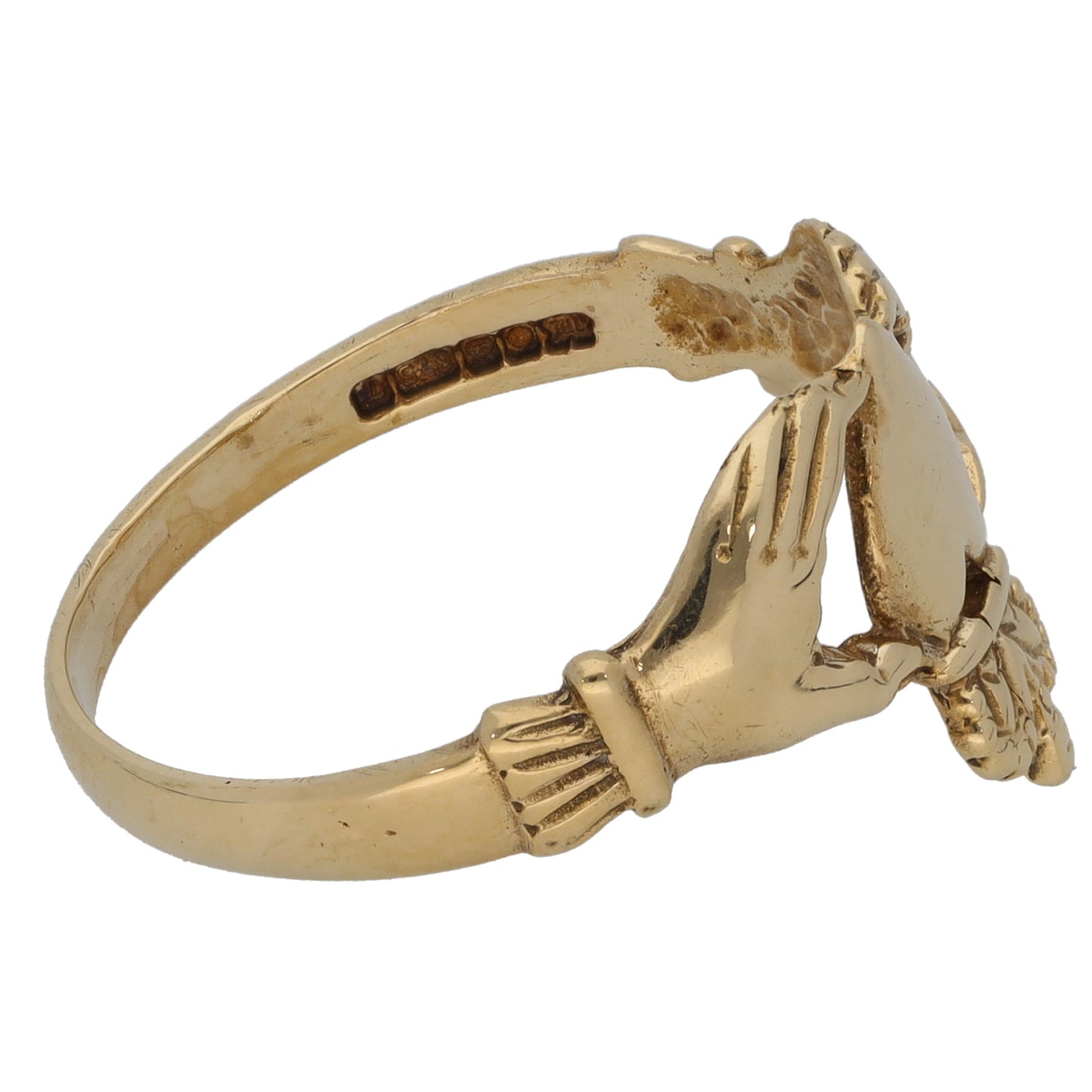 9ct Gold Claddagh Ring Size R