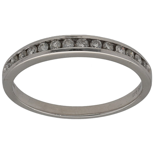 Platinum 0.33ct Diamond Half Eternity Ring Size S