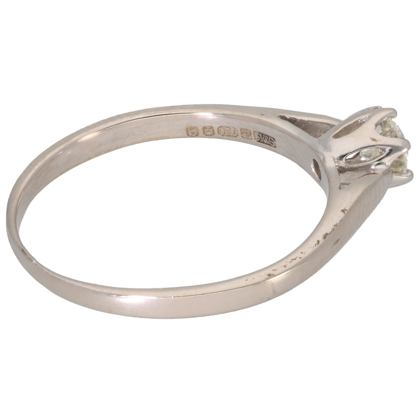 18ct White Gold 0.25ct Diamond Solitaire Ring Size N