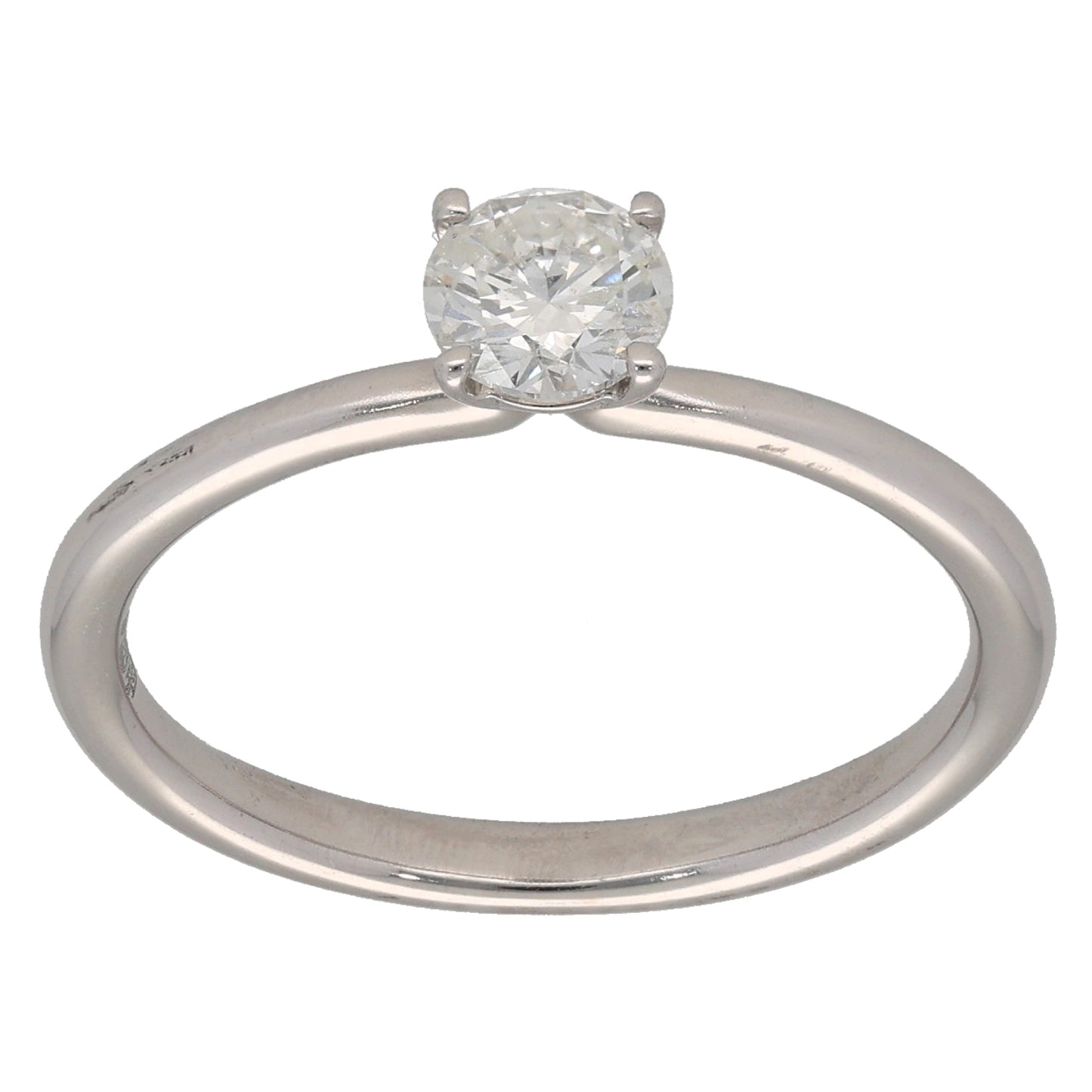 18ct White Gold 0.50ct Diamond Solitaire Ring Size P