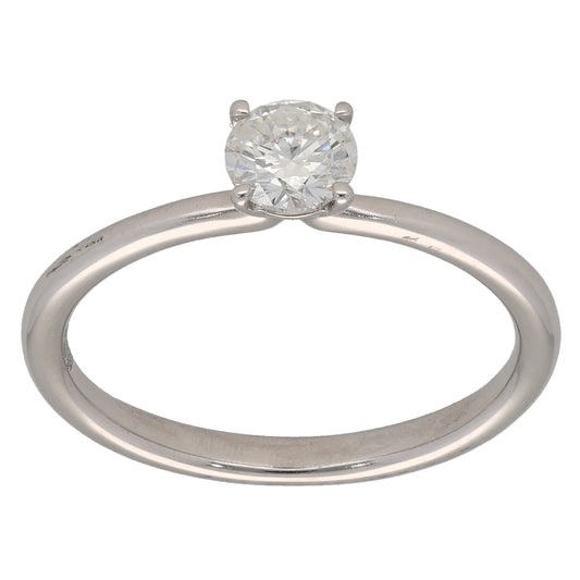 18ct White Gold 0.50ct Diamond Solitaire Ring Size P