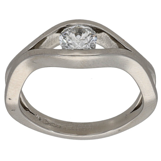 Platinum 0.50ct Diamond Solitaire Ring Size M