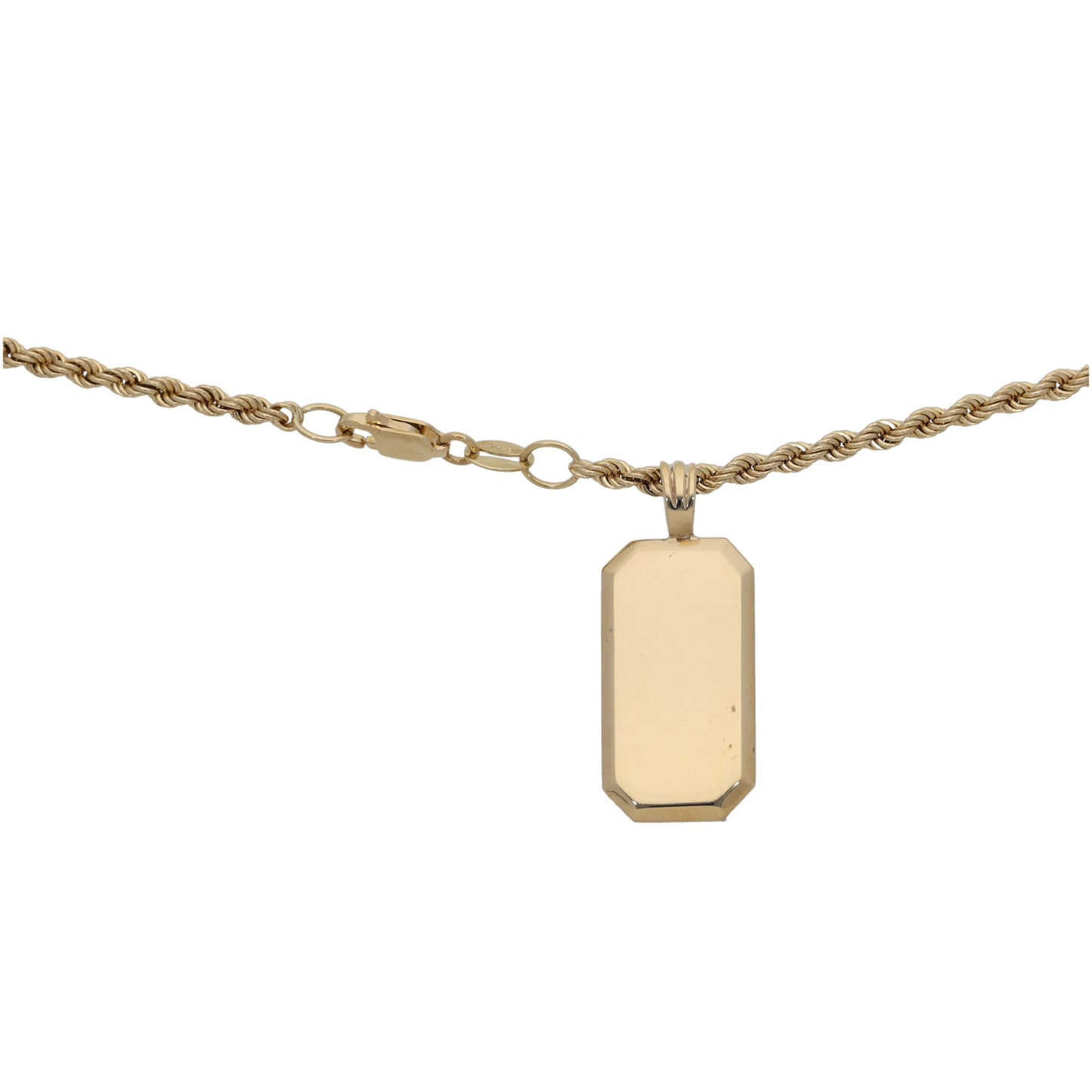 9ct Gold Ingot Pendant With Chain