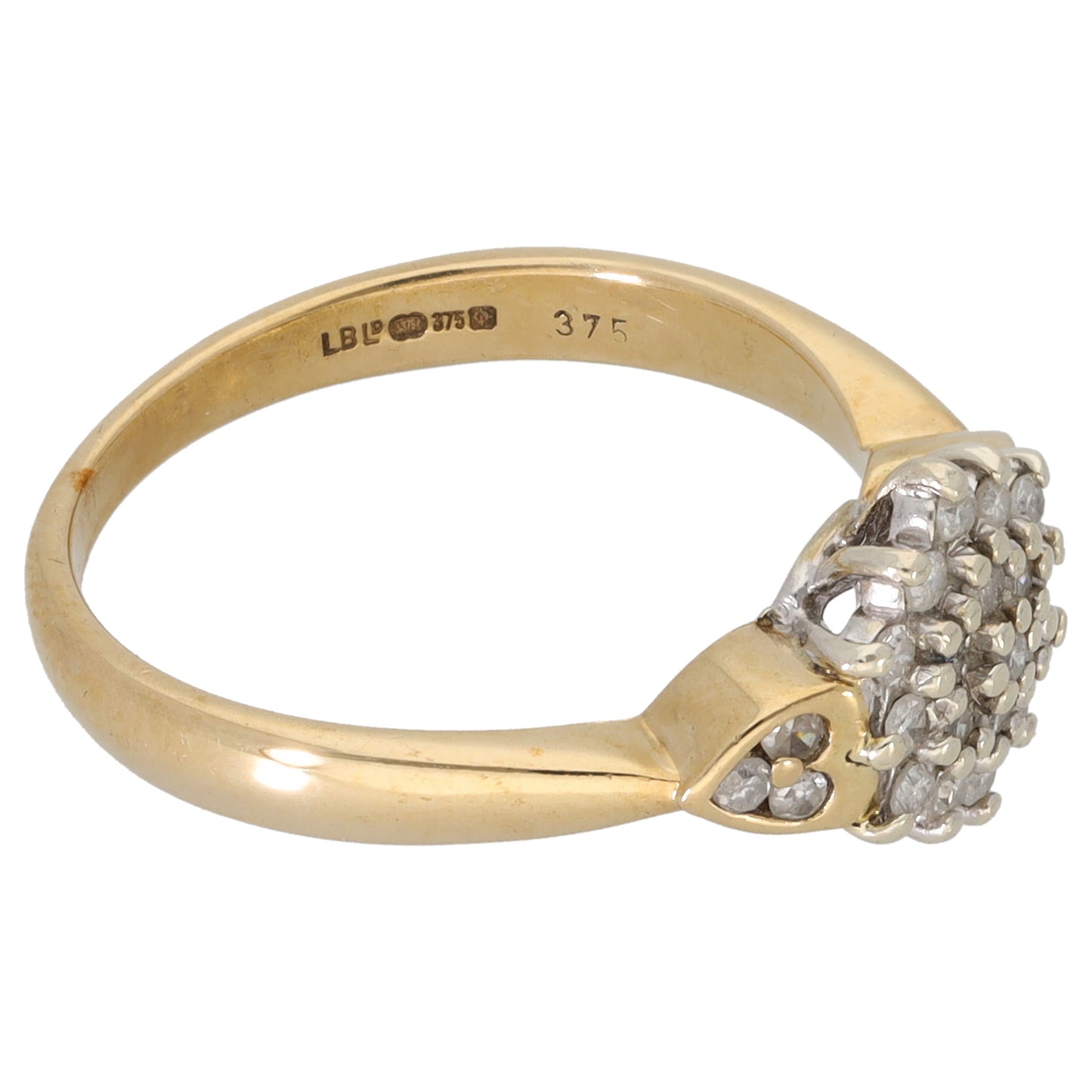 9ct Gold 0.25ct Diamond Cluster Ring Size M