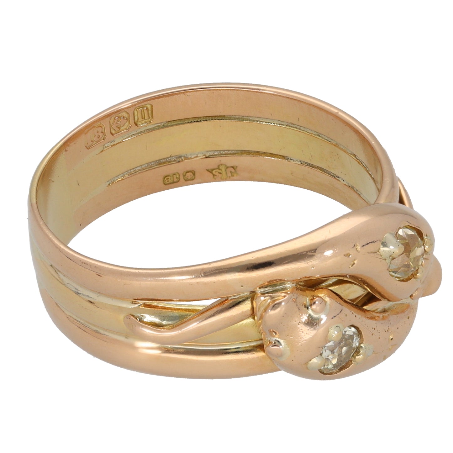 18ct Gold 0.34ct Diamond Animal Ring Size Y