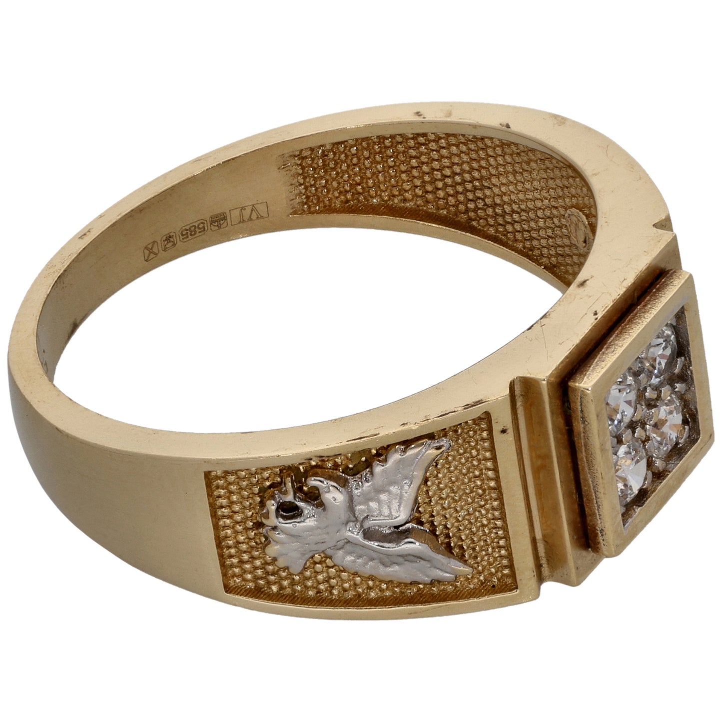 14ct Gold Cubic Zirconia Alternative Ring Size U