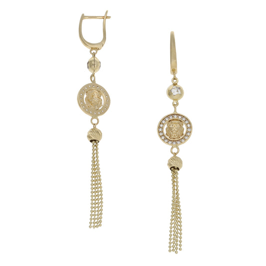 14ct Gold Cubic Zirconia Drop Earrings