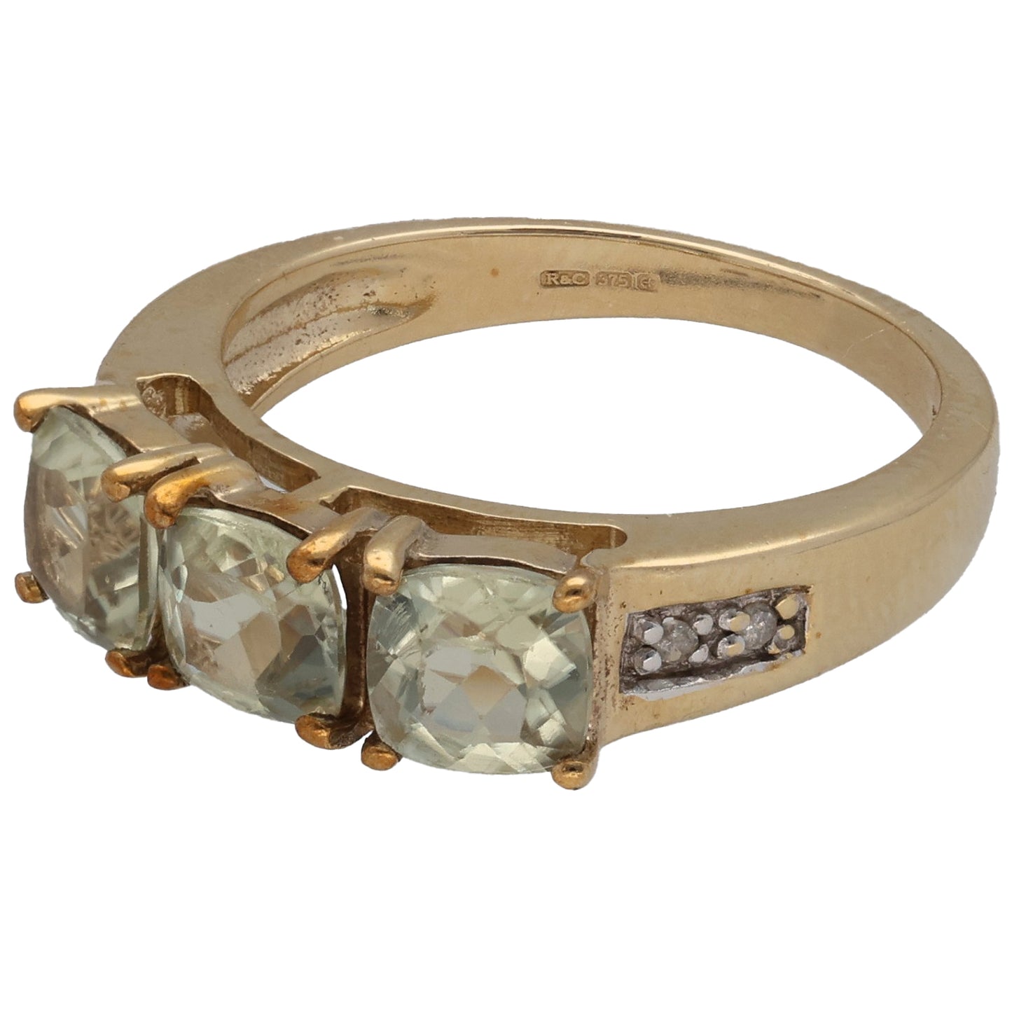 9ct Gold Diaspore & 0.02ct Diamond Dress/Cocktail Ring Size L