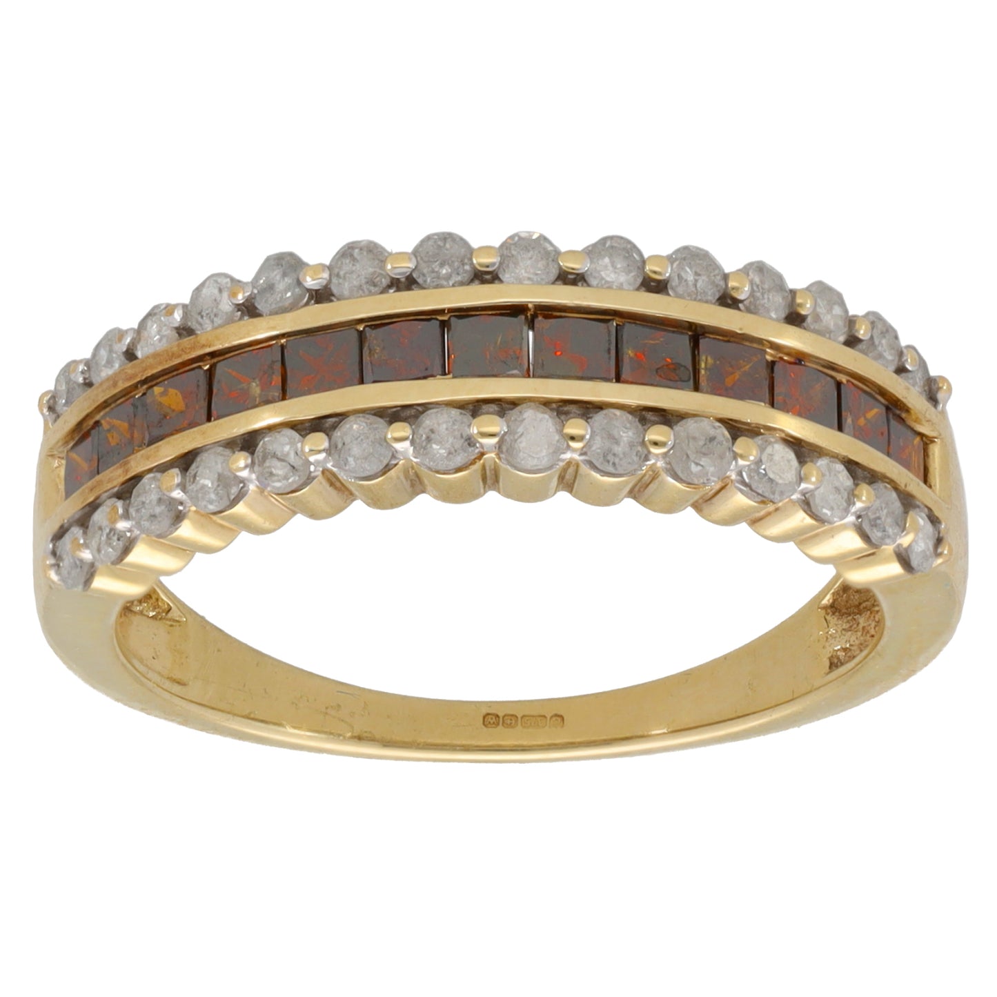 9ct Gold 0.93ct Diamond Half Eternity Ring Size N