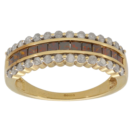 9ct Gold 0.93ct Diamond Half Eternity Ring Size N