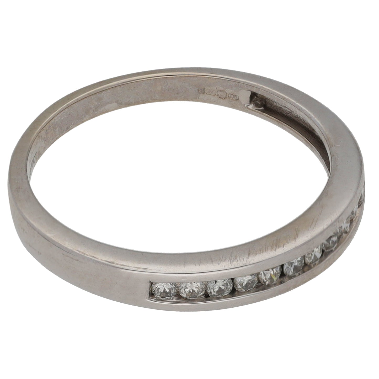 9ct White Gold 0.17ct Diamond Half Eternity Ring Size N
