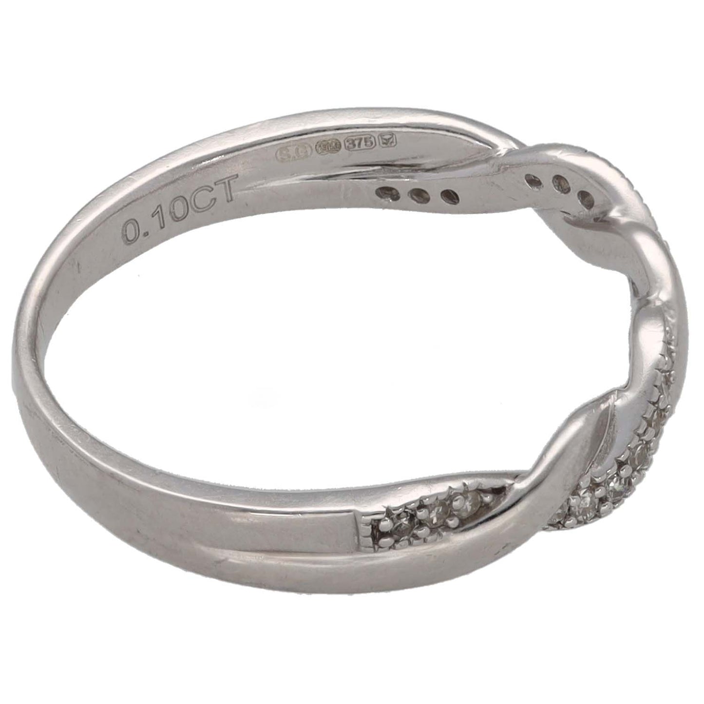 White gold diamond eternity ring with twisted band
