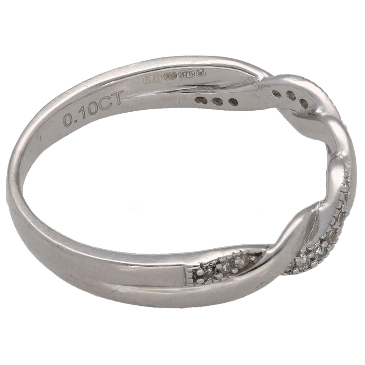 White gold diamond eternity ring with twisted band