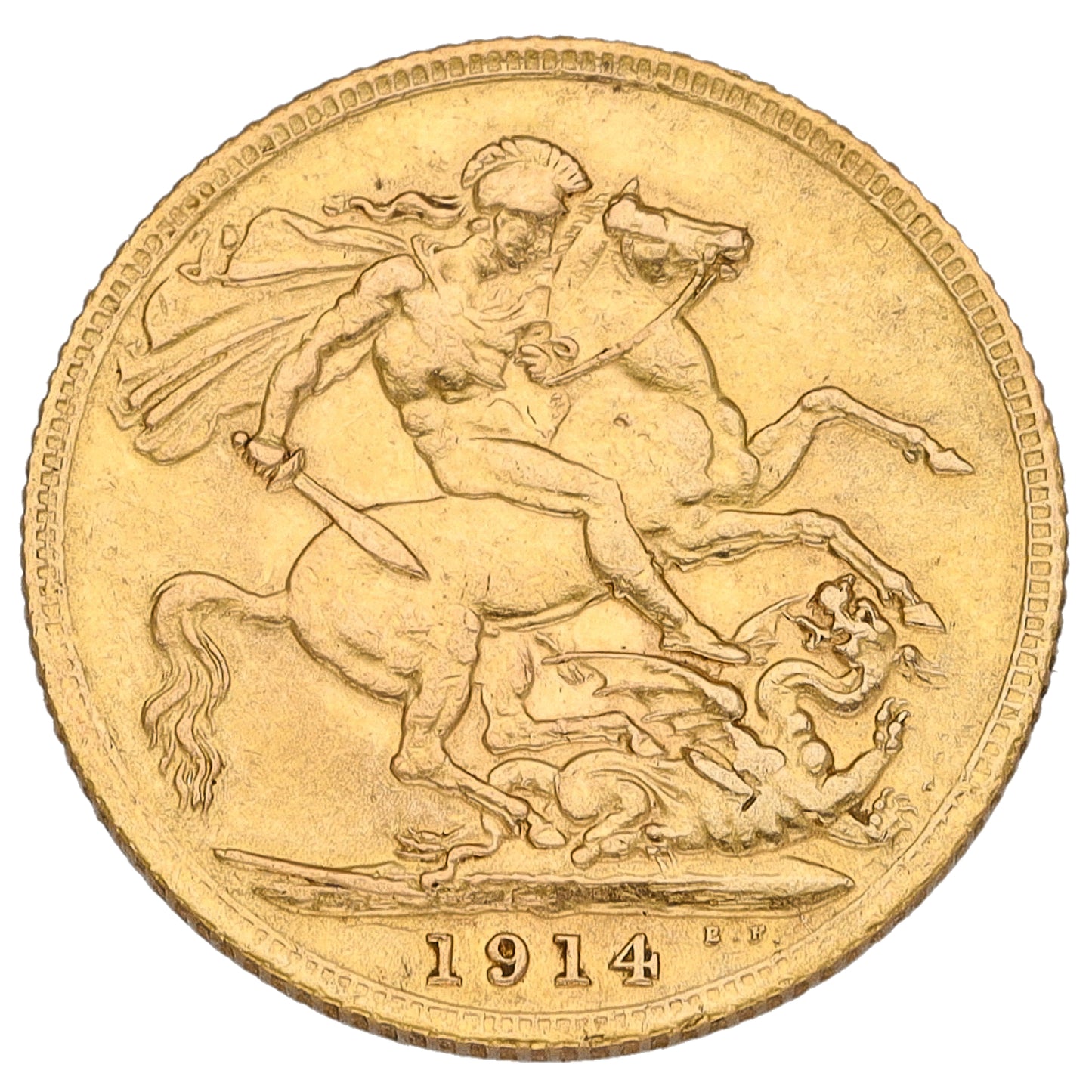 22ct Gold King George V Full Sovereign Coin 1914