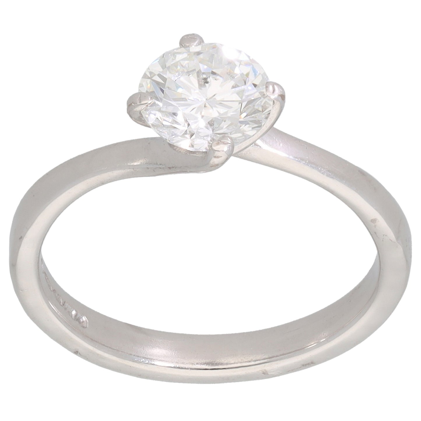 18ct White Gold 1.00ct Diamond Solitaire Ring Size M