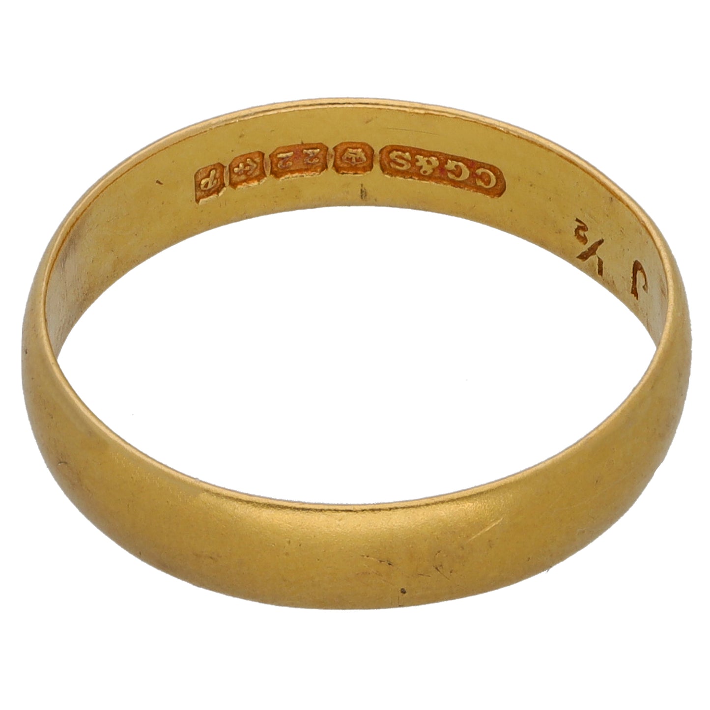 22ct Gold Plain Wedding Ring Size Q