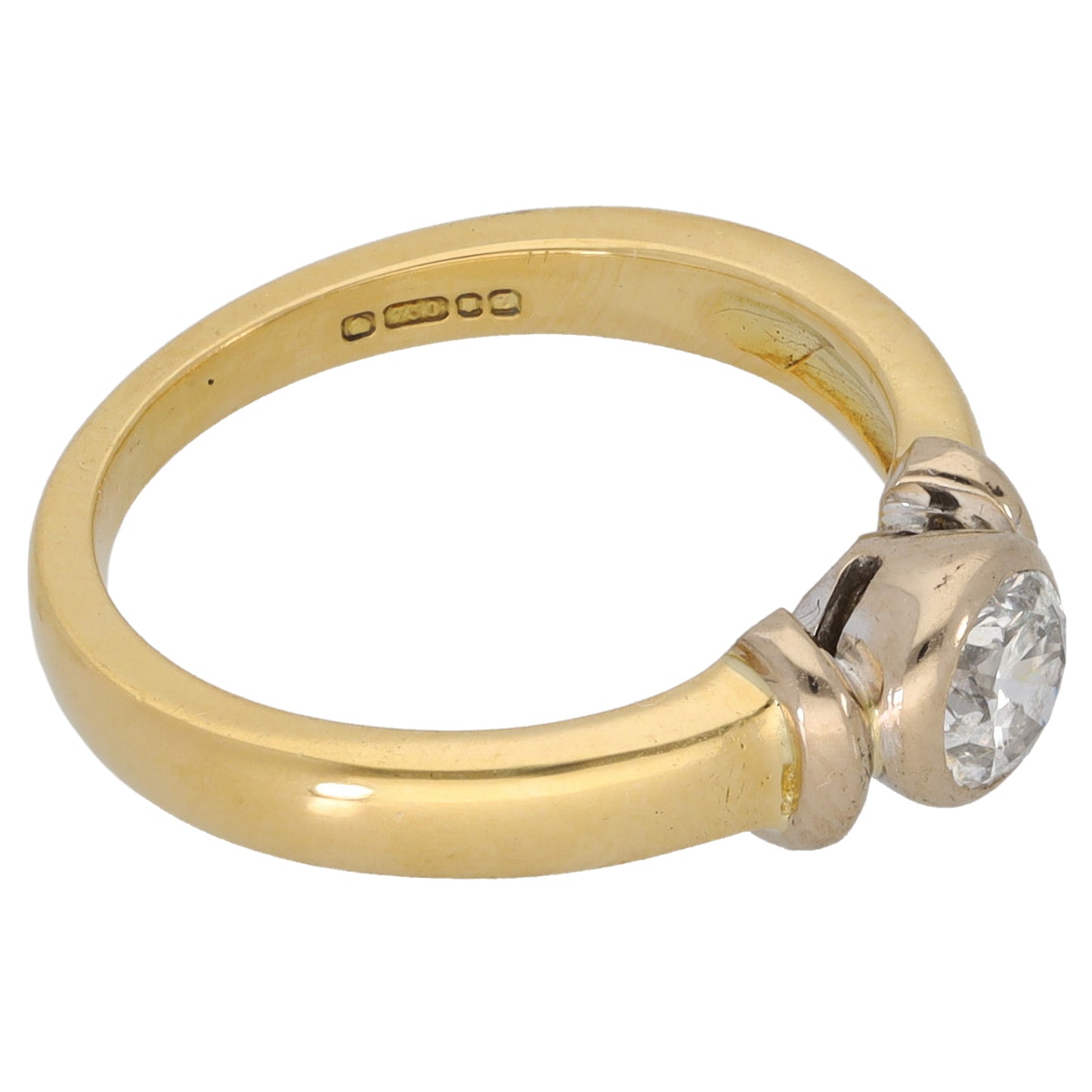 18ct Gold 0.47ct Diamond Solitaire Ring Size L