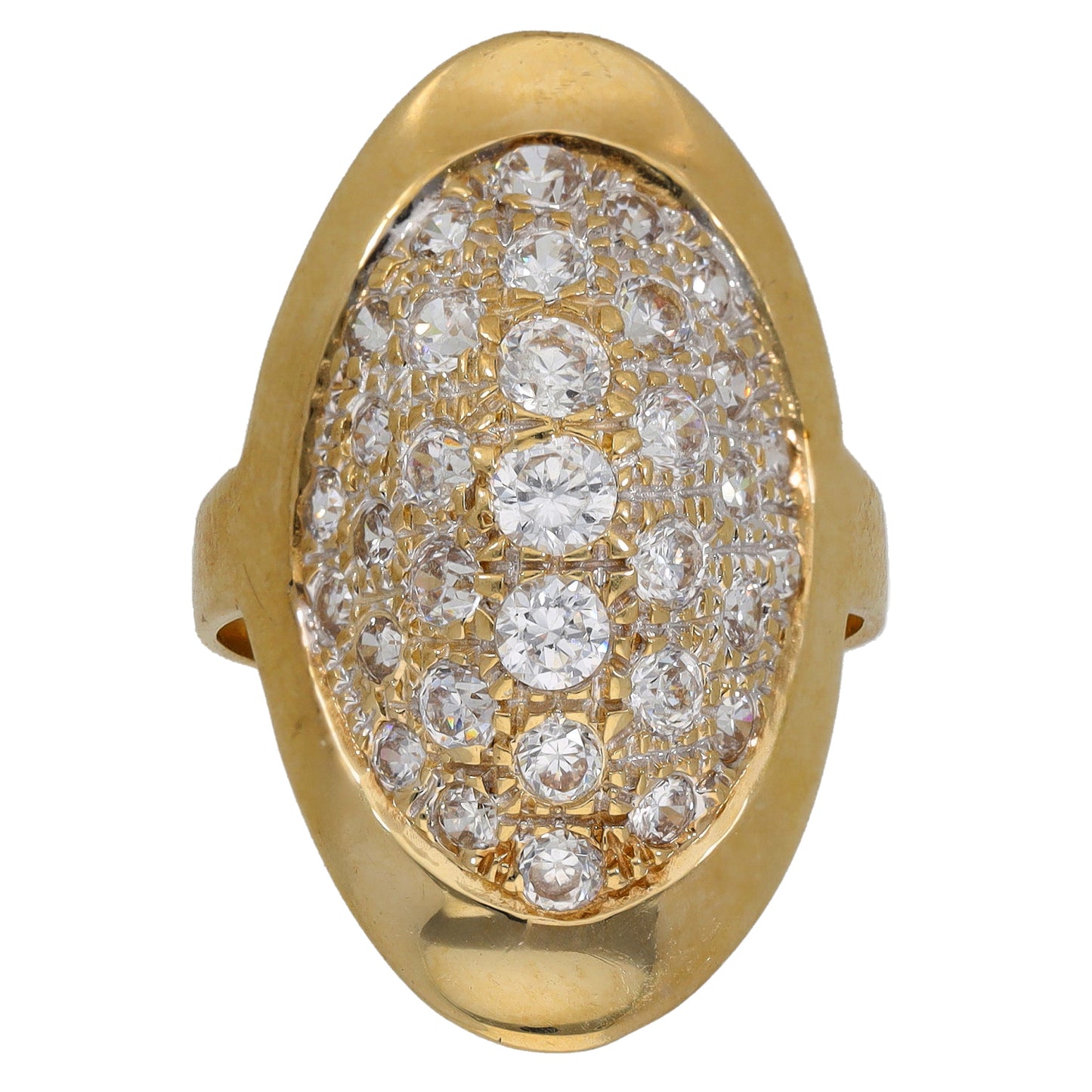 9ct Gold Cubic Zirconia Dress/Cocktail Ring Size M