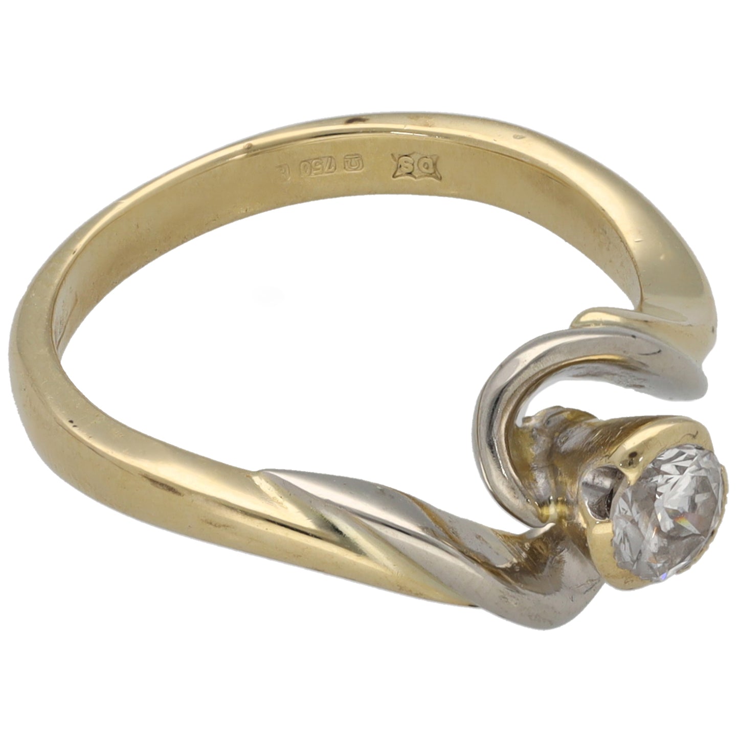 18ct Gold 0.25ct Diamond Solitaire Ring Size K