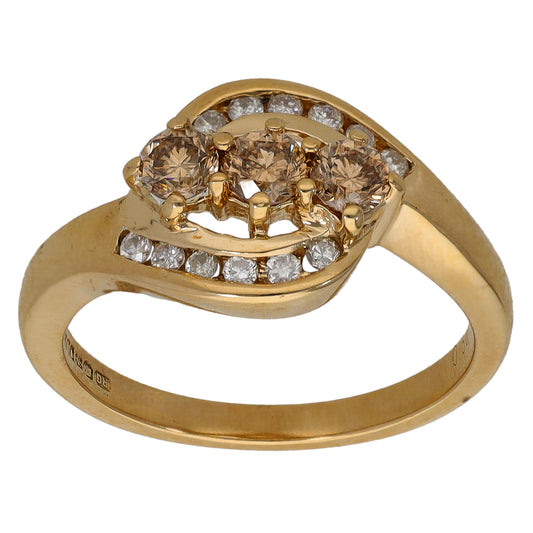 9ct Gold 0.48ct Diamond Dress/Cocktail Ring Size L
