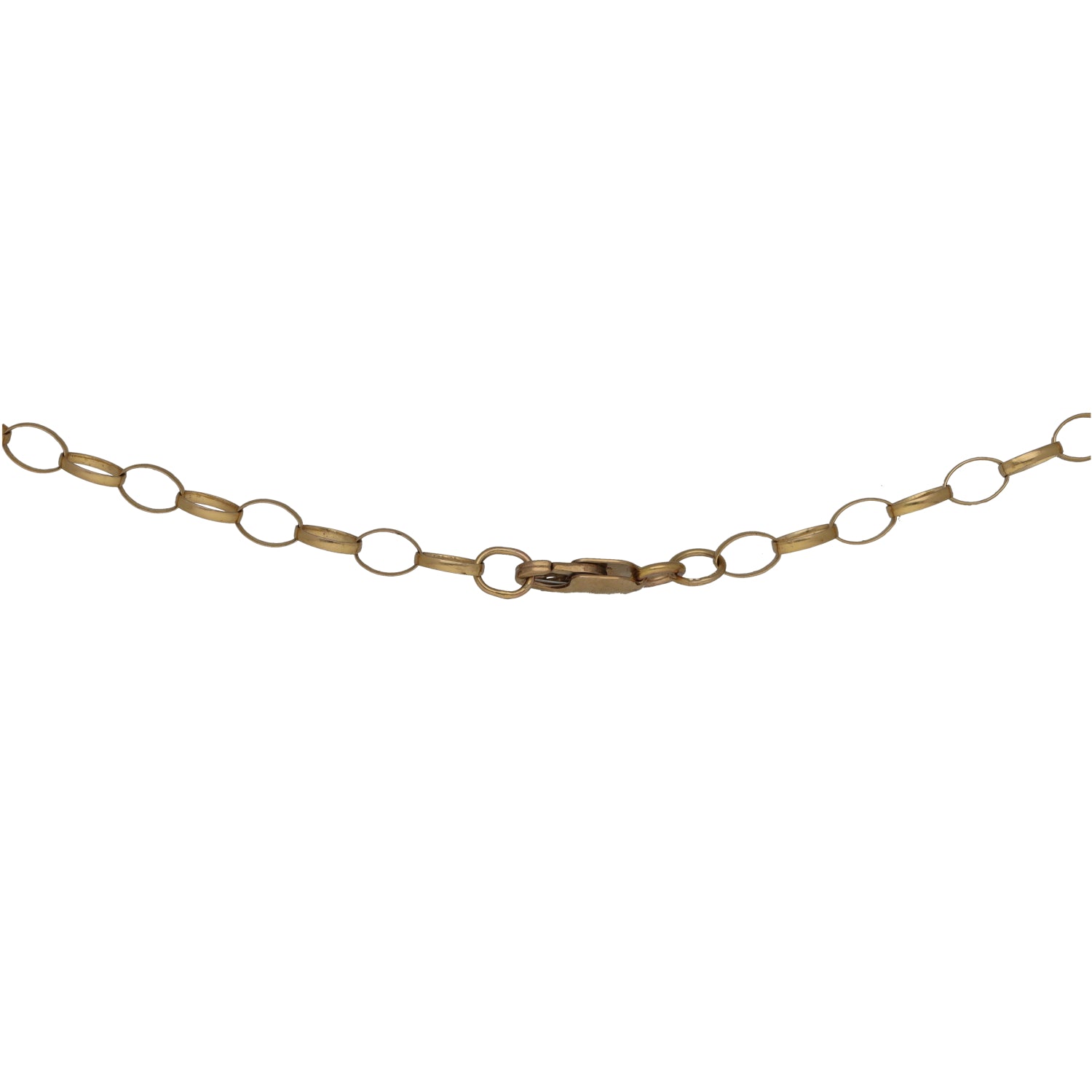 9ct gold chain necklace with oval link chain and lobster clasp